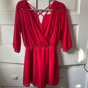 Monteau• Red Romper with criss cross back
